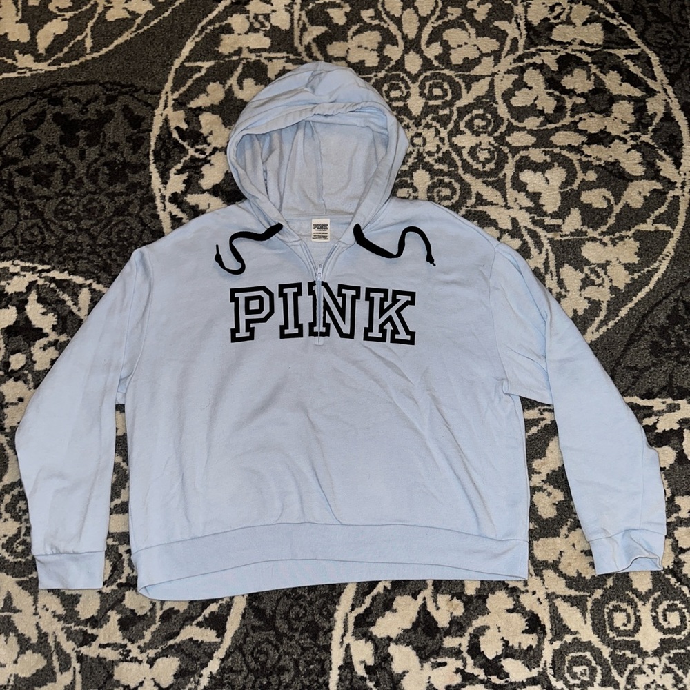 PINK Hooded Quarter Zip